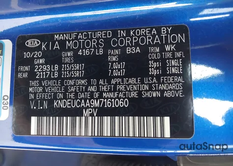 2021 Kia Seltos S из США, поврежденный, VIN KNDEUCAA9M7161060